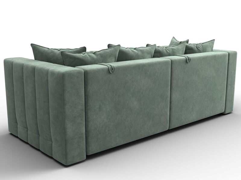 Диван прямой Лига-052 НПБ, Велюр, BRUT 08 зеленый