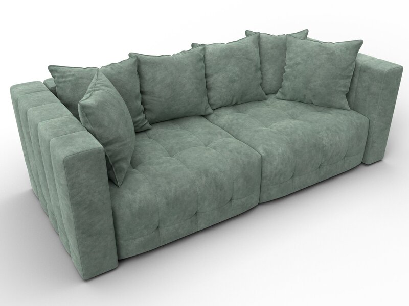 Диван прямой Лига-052 НПБ, Велюр, BRUT 08 зеленый