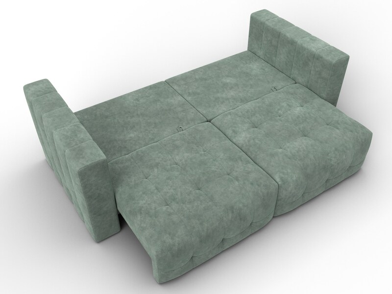 Диван прямой Лига-052 НПБ, Велюр, BRUT 08 зеленый