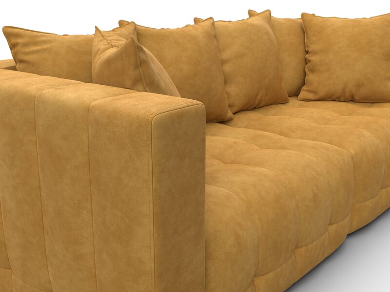 Диван прямой Лига-052 НПБ, Велюр, BRUT 10 желтый