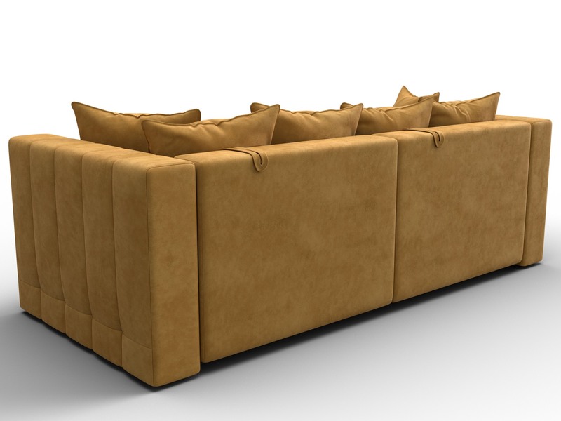 Диван прямой Лига-052 НПБ, Велюр, BRUT 10 желтый