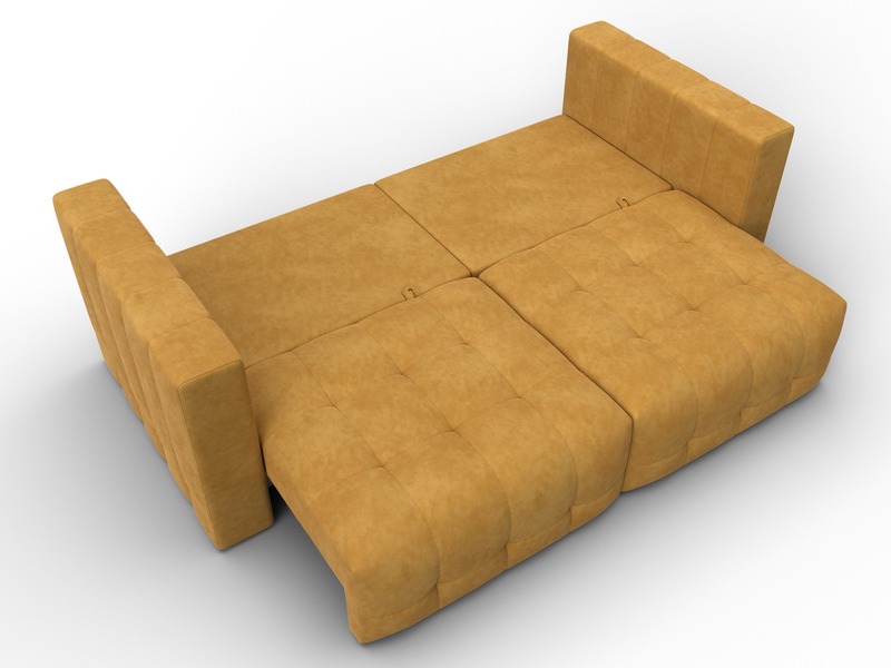 Диван прямой Лига-052 НПБ, Велюр, BRUT 10 желтый