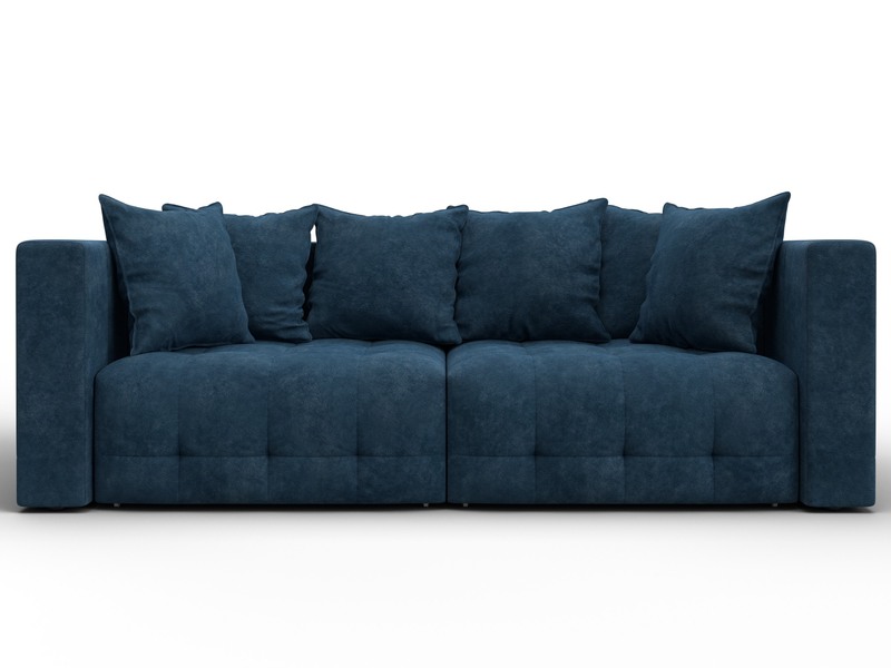 Диван прямой Лига-052 НПБ, Велюр, BRUT 11 синий