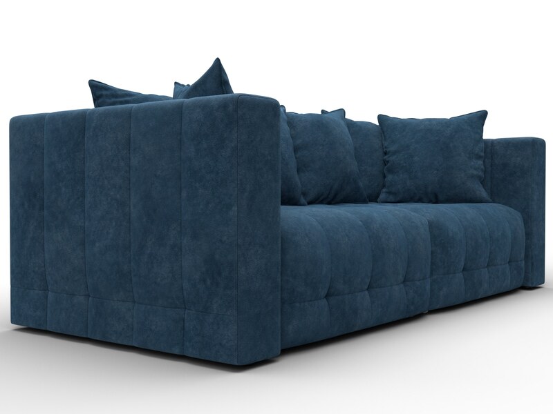 Диван прямой Лига-052 НПБ, Велюр, BRUT 11 синий