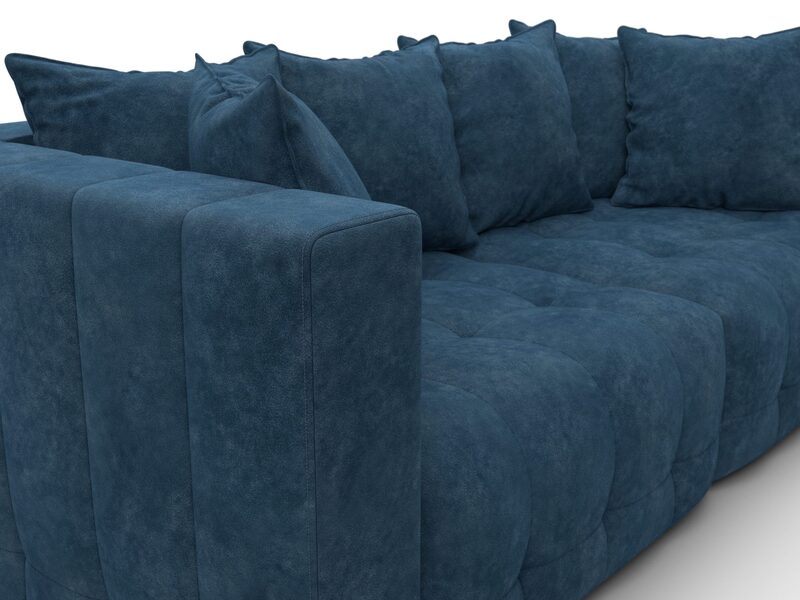 Диван прямой Лига-052 НПБ, Велюр, BRUT 11 синий