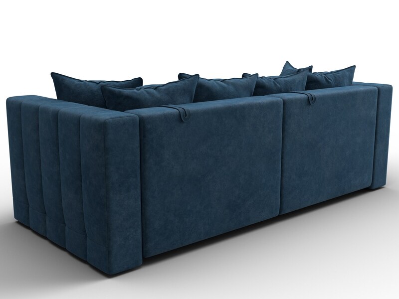 Диван прямой Лига-052 НПБ, Велюр, BRUT 11 синий