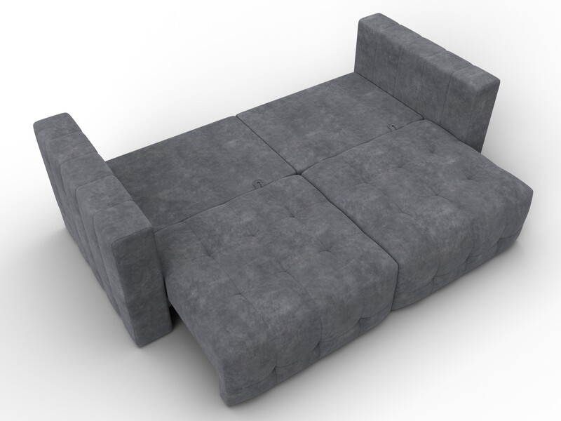 Диван прямой Лига-052 НПБ, Велюр, BRUT 16 темно-серый