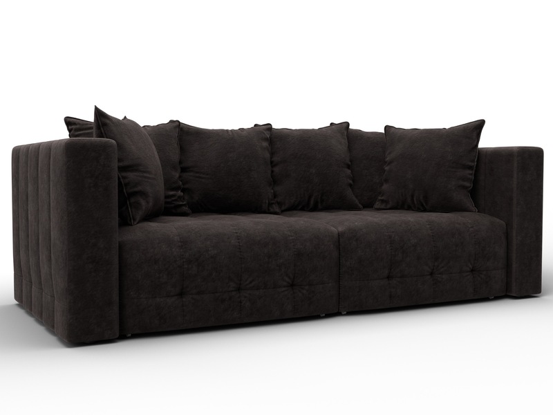 Диван прямой Лига-052 НПБ, Велюр, BRUT 17 коричневый