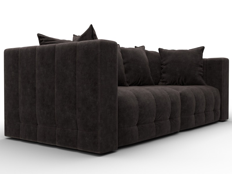 Диван прямой Лига-052 НПБ, Велюр, BRUT 17 коричневый