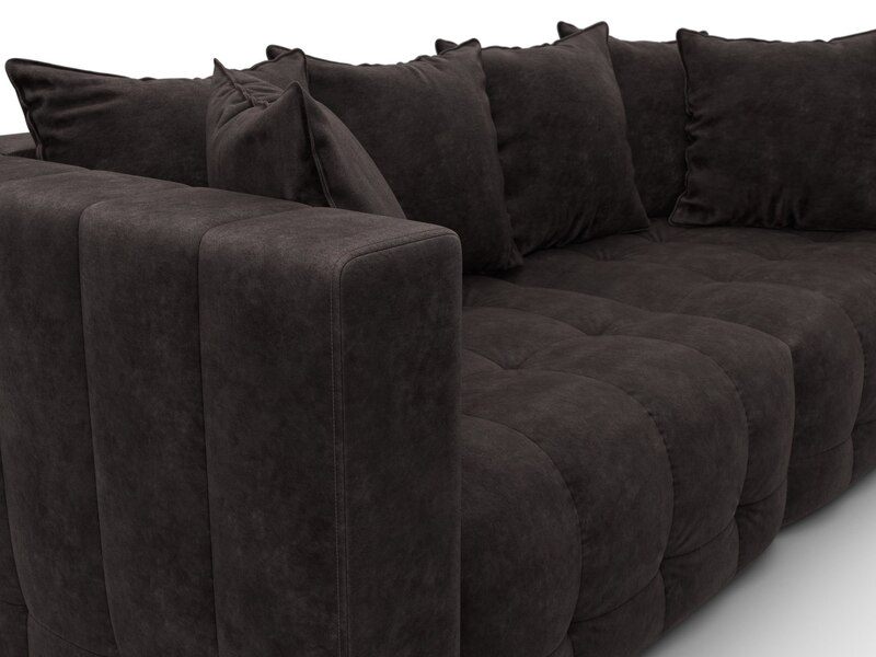 Диван прямой Лига-052 НПБ, Велюр, BRUT 17 коричневый