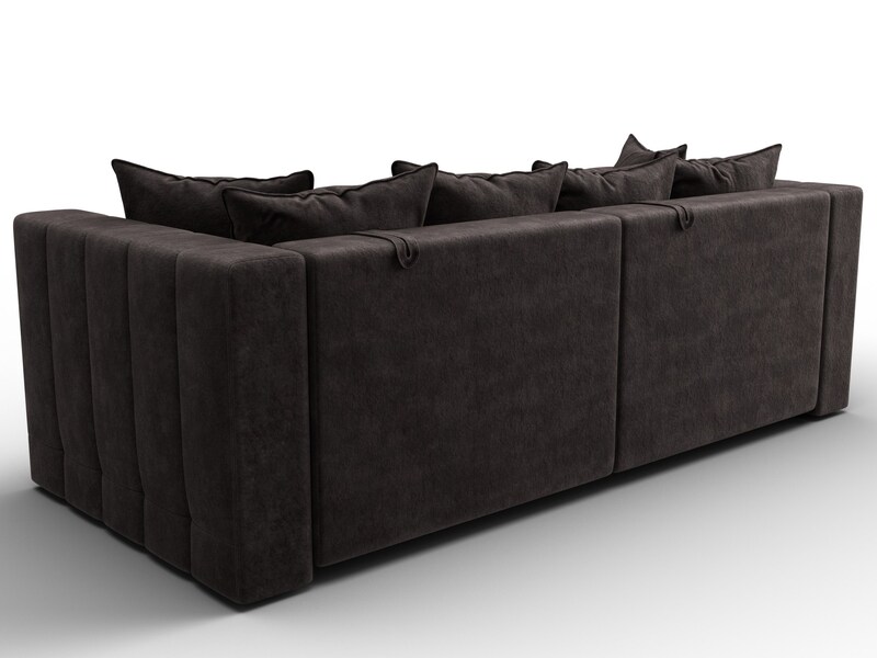 Диван прямой Лига-052 НПБ, Велюр, BRUT 17 коричневый