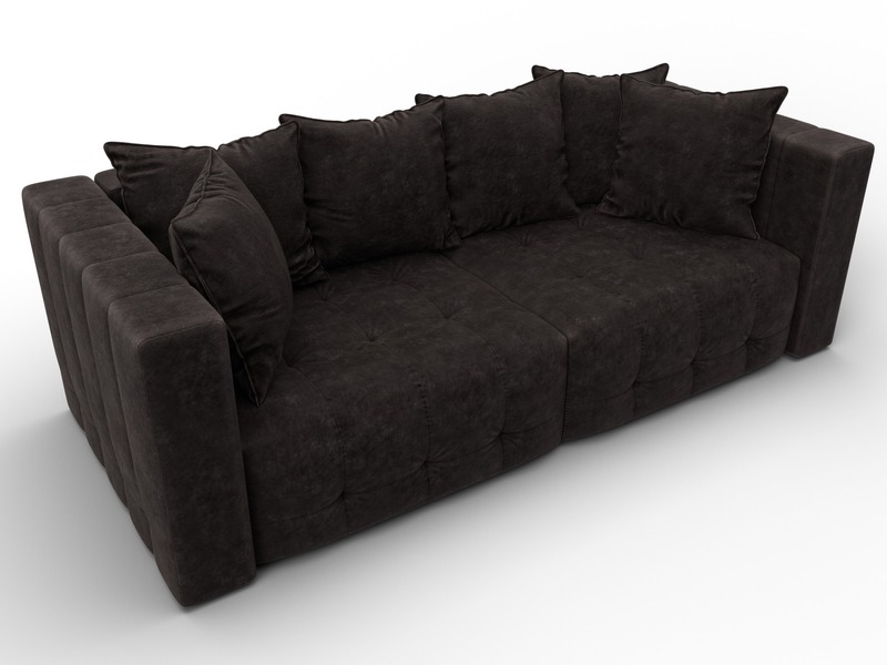 Диван прямой Лига-052 НПБ, Велюр, BRUT 17 коричневый