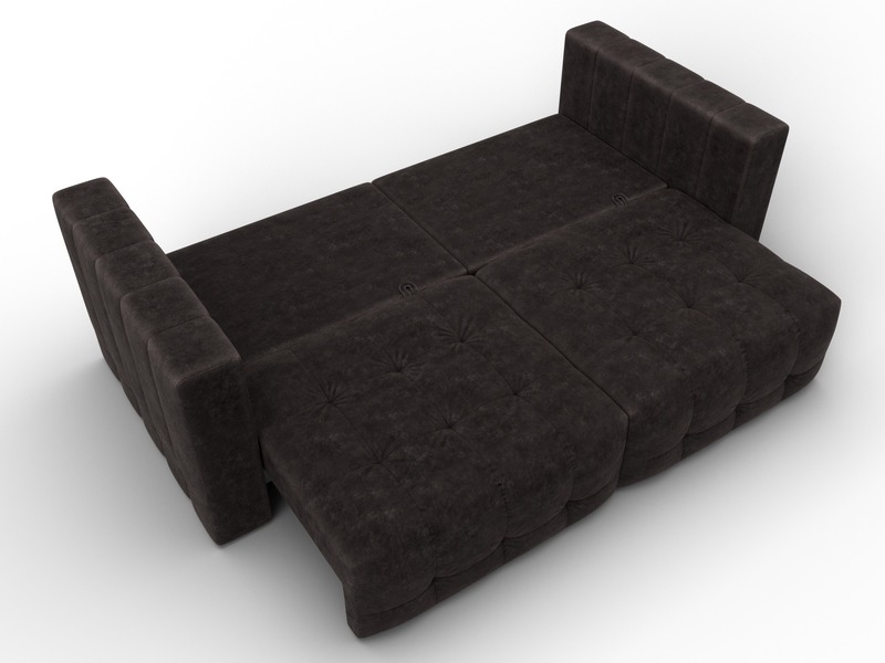 Диван прямой Лига-052 НПБ, Велюр, BRUT 17 коричневый