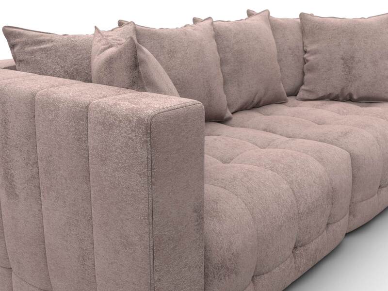 Диван прямой Лига-052 НПБ, Велюр, TOWER 05 бежевый