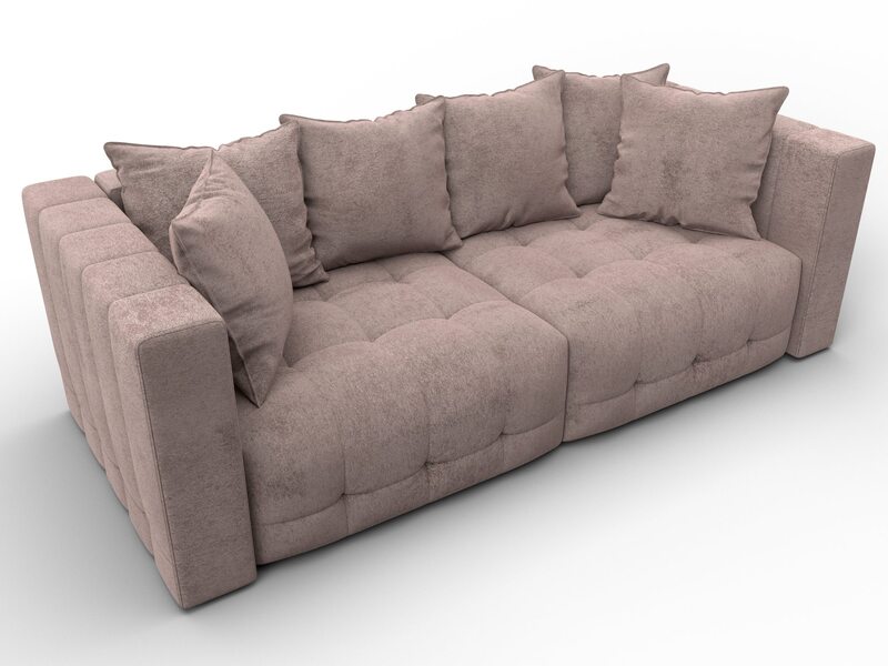 Диван прямой Лига-052 НПБ, Велюр, TOWER 05 бежевый