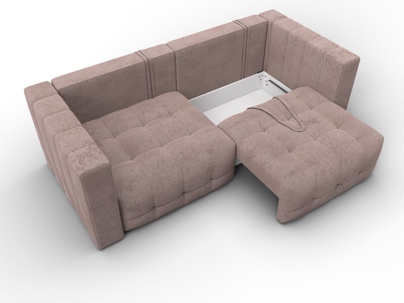 Диван прямой Лига-052 НПБ, Велюр, TOWER 05 бежевый