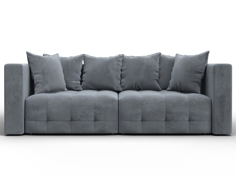 Диван прямой Лига-052 НПБ, Велюр, TOWER 10 серый