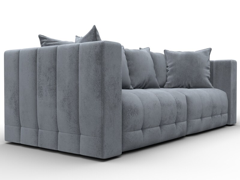 Диван прямой Лига-052 НПБ, Велюр, TOWER 10 серый