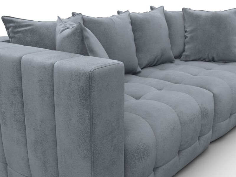 Диван прямой Лига-052 НПБ, Велюр, TOWER 10 серый