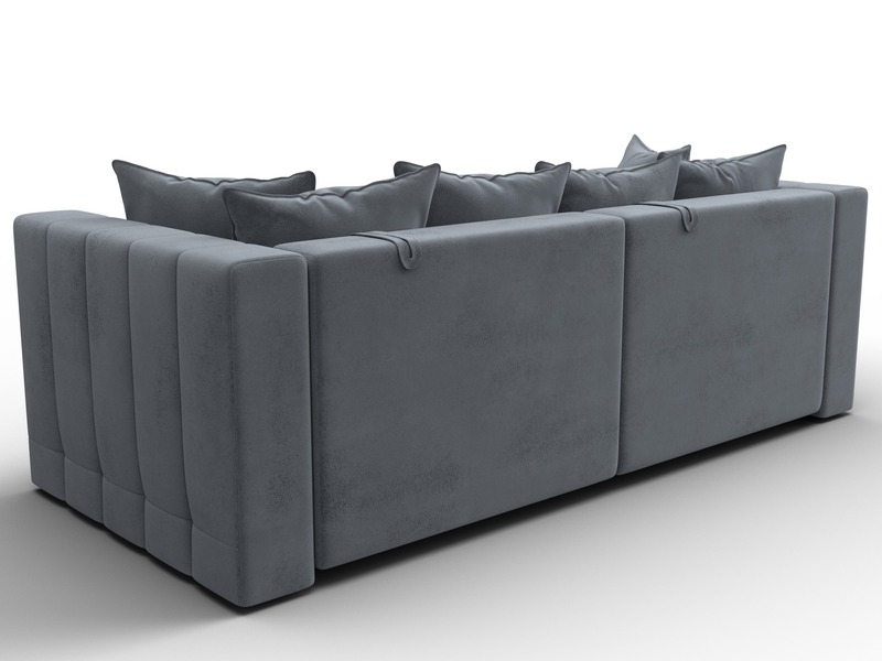 Диван прямой Лига-052 НПБ, Велюр, TOWER 10 серый