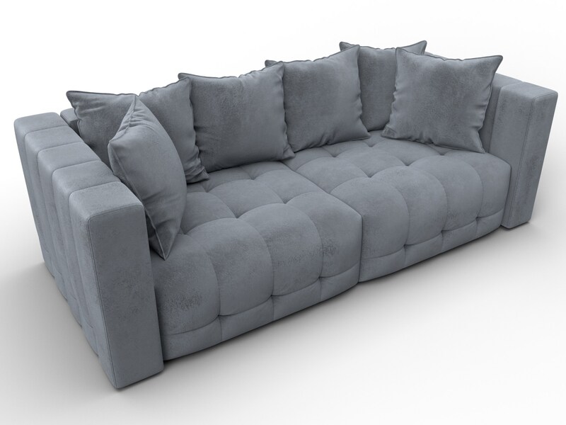 Диван прямой Лига-052 НПБ, Велюр, TOWER 10 серый