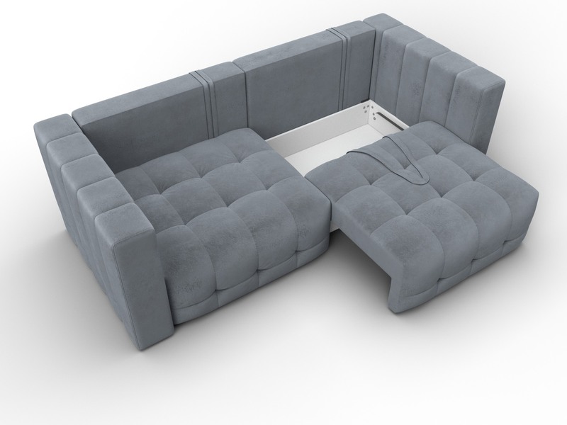 Диван прямой Лига-052 НПБ, Велюр, TOWER 10 серый