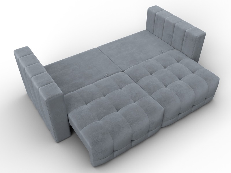 Диван прямой Лига-052 НПБ, Велюр, TOWER 10 серый