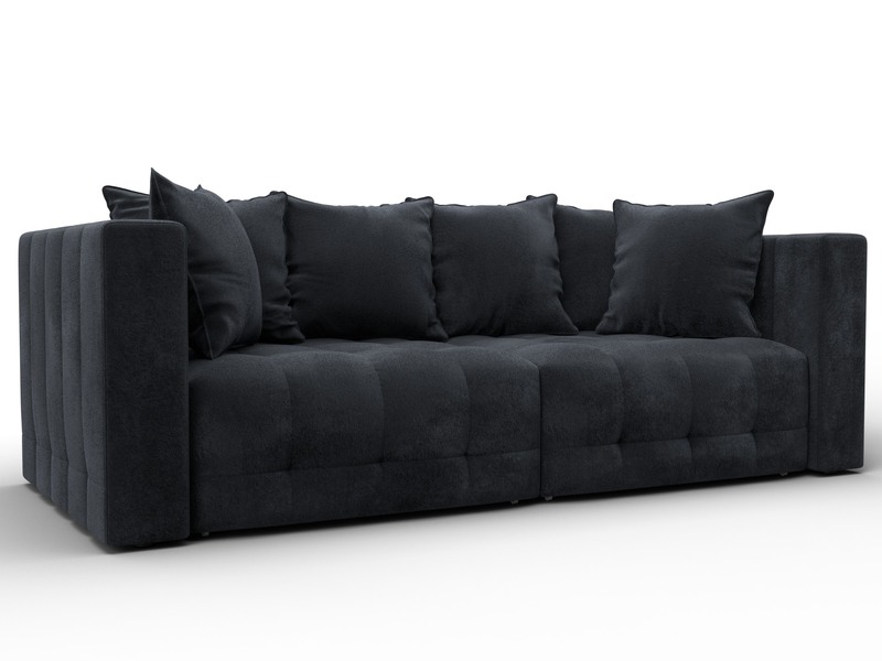 Диван прямой Лига-052 НПБ, Велюр, TOWER 11 темно-серый