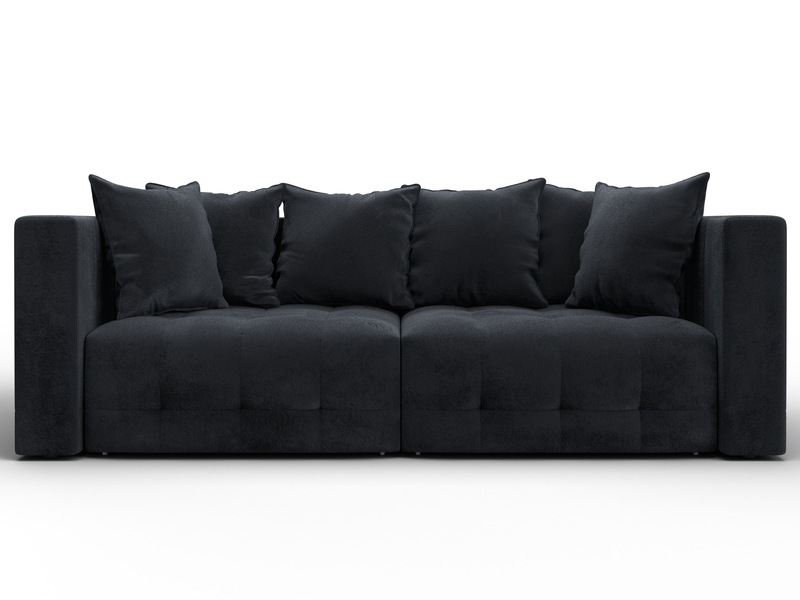 Диван прямой Лига-052 НПБ, Велюр, TOWER 11 темно-серый