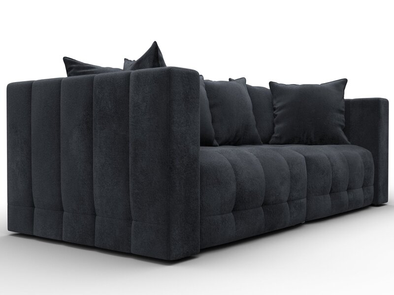 Диван прямой Лига-052 НПБ, Велюр, TOWER 11 темно-серый