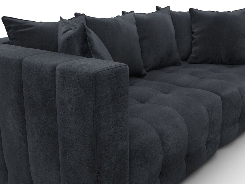 Диван прямой Лига-052 НПБ, Велюр, TOWER 11 темно-серый