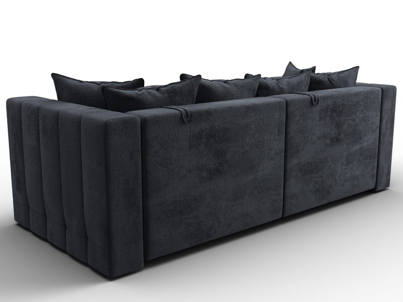 Диван прямой Лига-052 НПБ, Велюр, TOWER 11 темно-серый