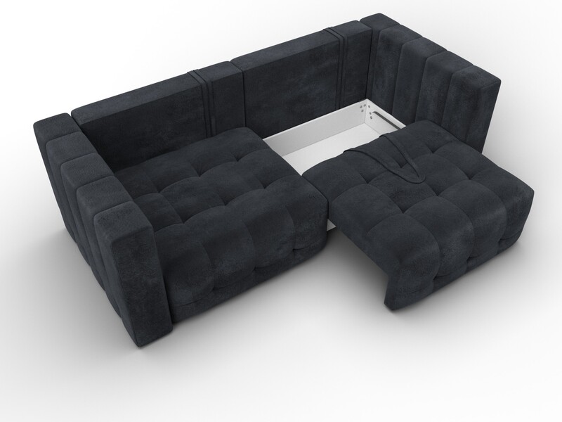 Диван прямой Лига-052 НПБ, Велюр, TOWER 11 темно-серый