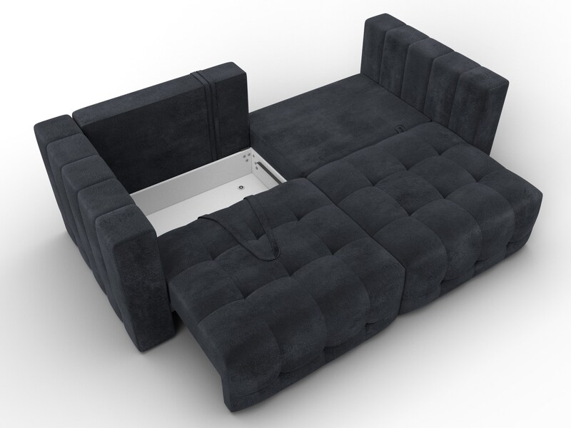 Диван прямой Лига-052 НПБ, Велюр, TOWER 11 темно-серый