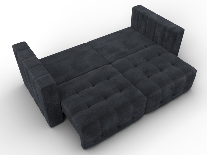 Диван прямой Лига-052 НПБ, Велюр, TOWER 11 темно-серый