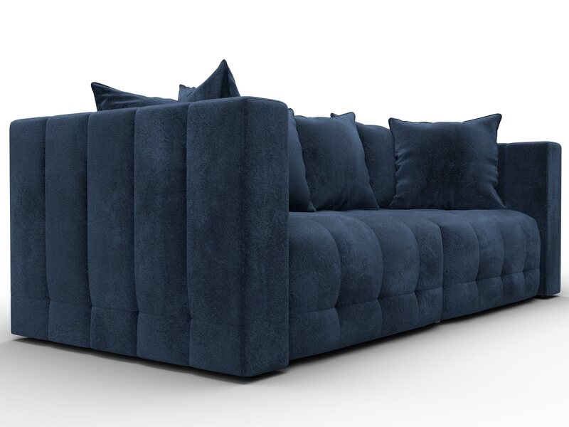 Диван прямой Лига-052 НПБ, Велюр, TOWER 13 синий