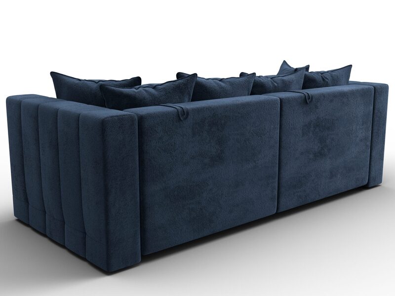 Диван прямой Лига-052 НПБ, Велюр, TOWER 13 синий