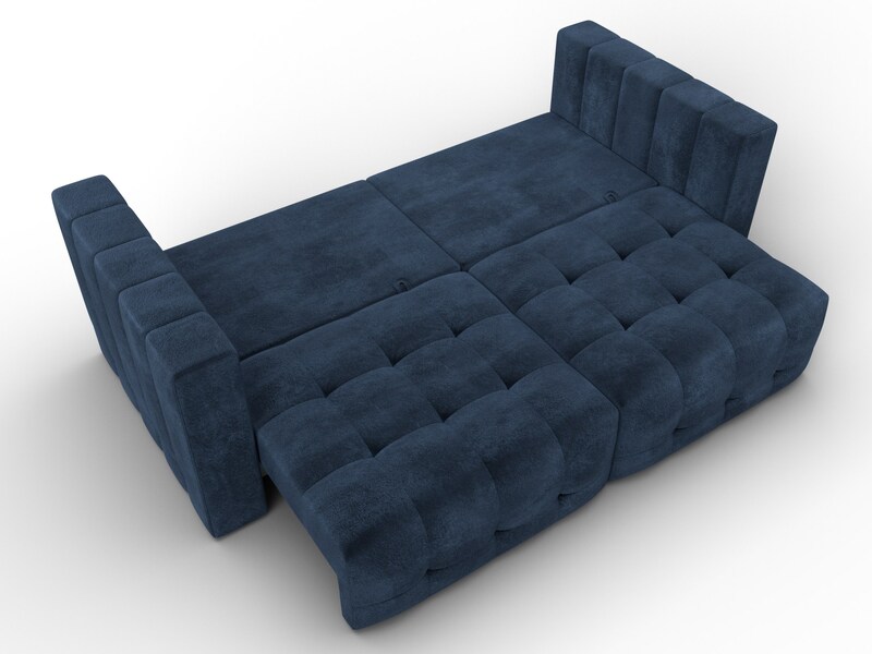 Диван прямой Лига-052 НПБ, Велюр, TOWER 13 синий