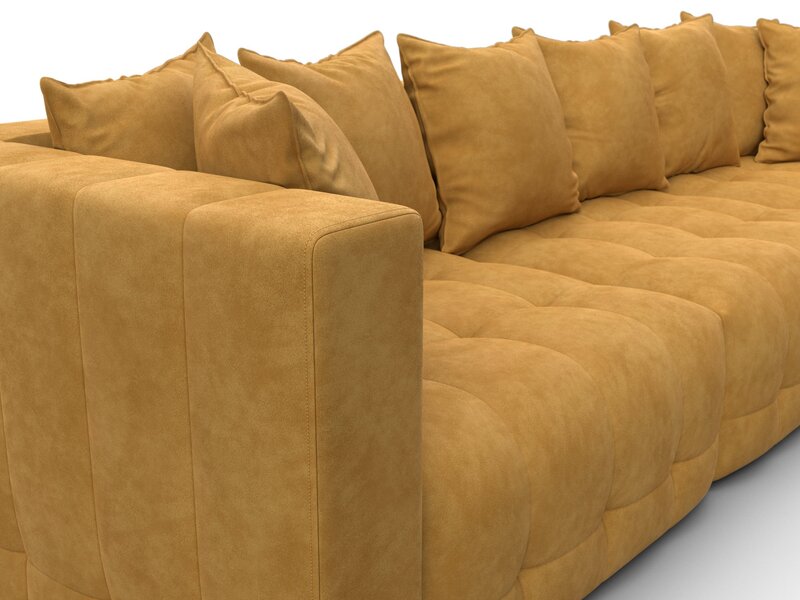 Диван прямой Лига-052 НПБ Лонг, Велюр, BRUT 10 желтый