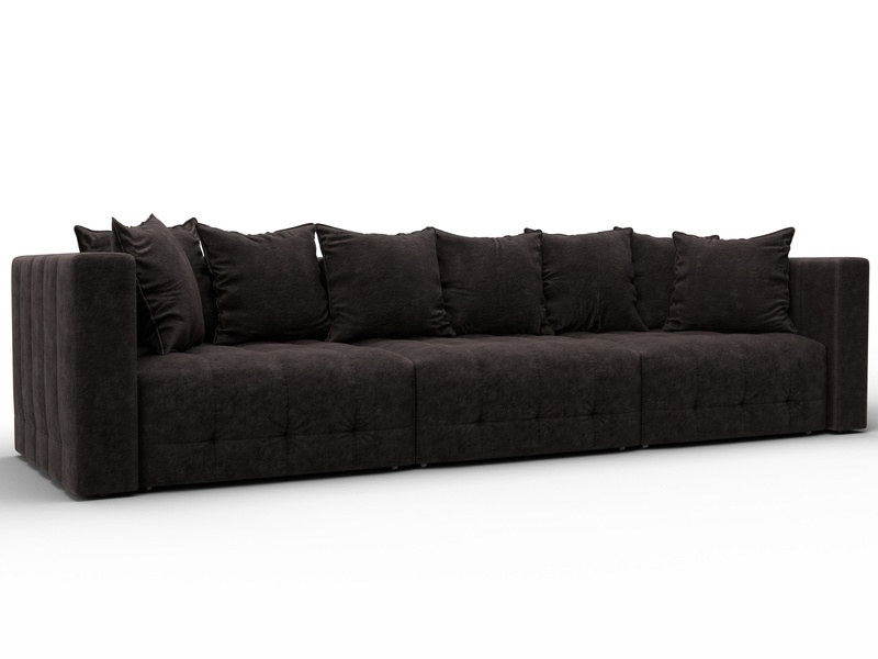 Диван прямой Лига-052 НПБ Лонг, Велюр, BRUT 17 коричневый