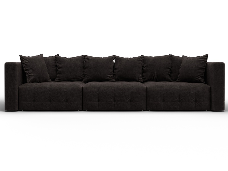 Диван прямой Лига-052 НПБ Лонг, Велюр, BRUT 17 коричневый