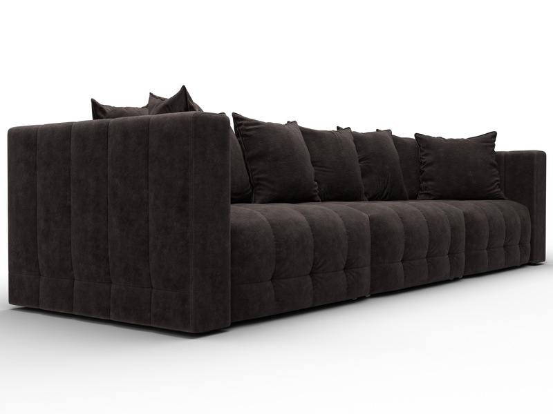 Диван прямой Лига-052 НПБ Лонг, Велюр, BRUT 17 коричневый