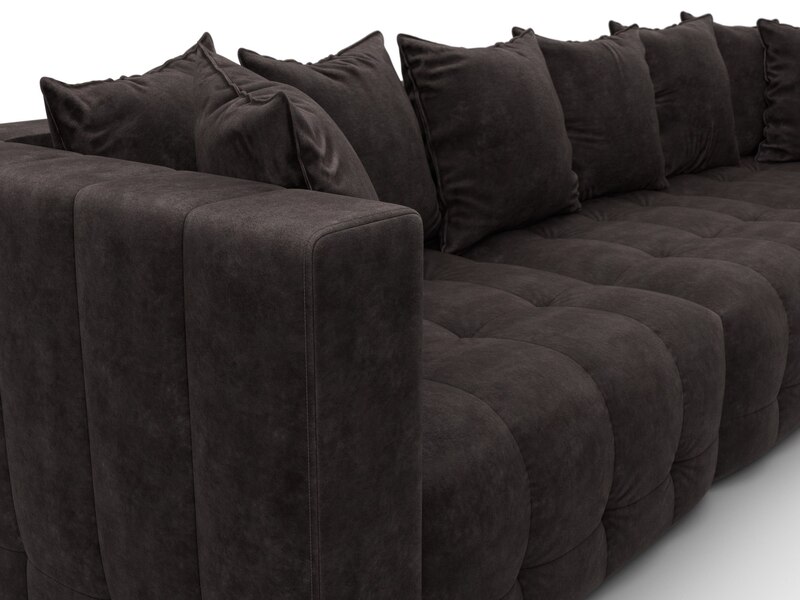 Диван прямой Лига-052 НПБ Лонг, Велюр, BRUT 17 коричневый