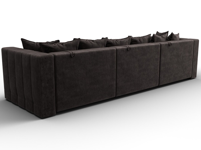 Диван прямой Лига-052 НПБ Лонг, Велюр, BRUT 17 коричневый
