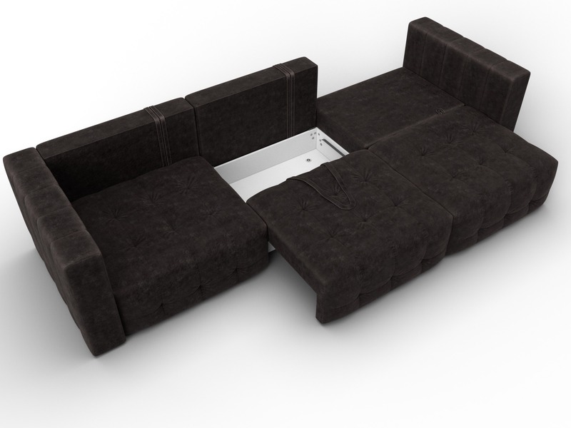 Диван прямой Лига-052 НПБ Лонг, Велюр, BRUT 17 коричневый