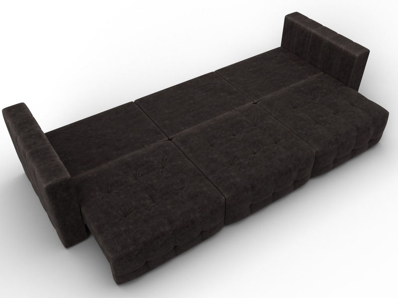 Диван прямой Лига-052 НПБ Лонг, Велюр, BRUT 17 коричневый