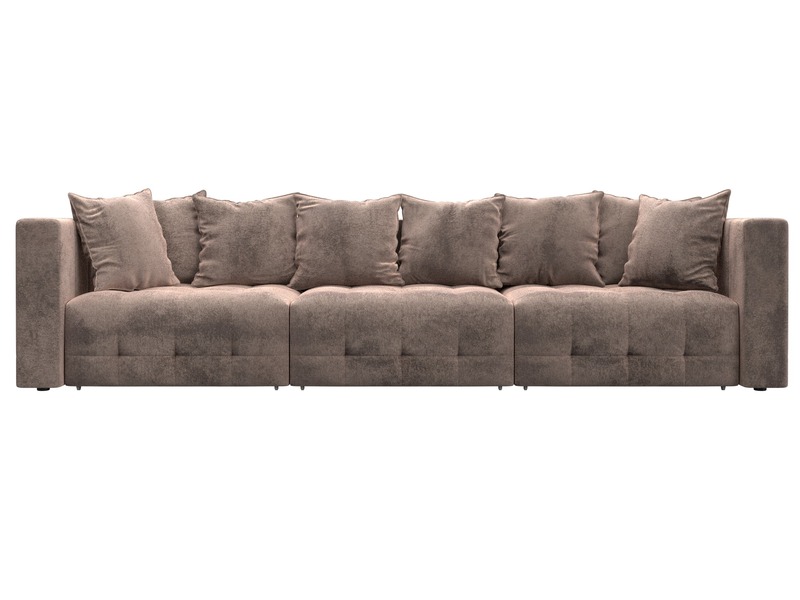 Диван прямой Лига-052 НПБ Лонг, Велюр, TOWER 05 бежевый