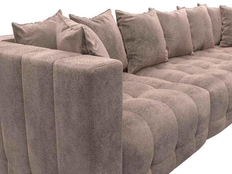 Диван прямой Лига-052 НПБ Лонг, Велюр, TOWER 05 бежевый