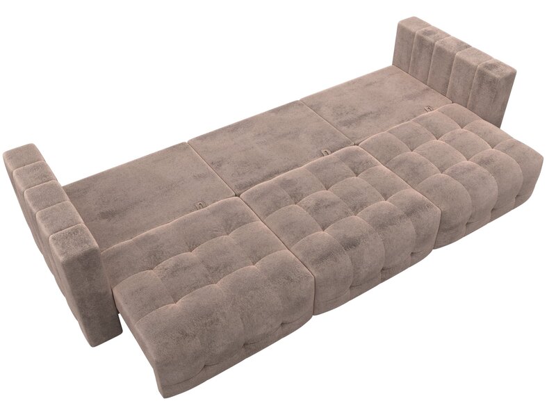 Диван прямой Лига-052 НПБ Лонг, Велюр, TOWER 05 бежевый