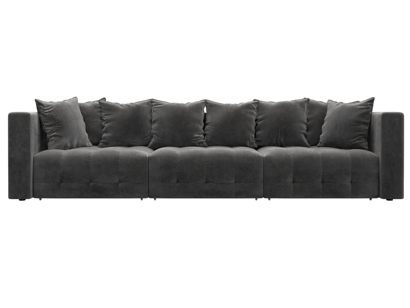 Диван прямой Лига-052 НПБ Лонг, Велюр, TOWER 10 серый